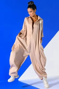 Alternative view of YOURS TRULY OVERSIZED SHORT SLEEVE JUMPSUIT